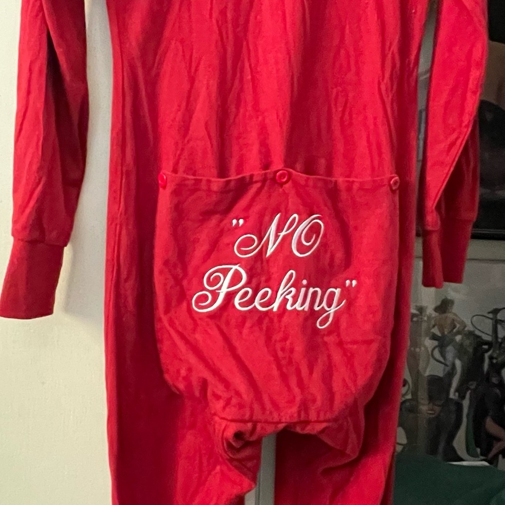 CUSTOM MADE Long John’s NO PEEKING  drop drawers Christmas pajamas